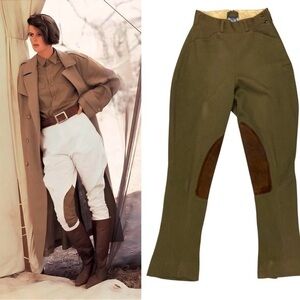 Real Sport Vintage Bootcut Jodhpurs‎ Pants S Hi Waist Leather Patch Horse Riding